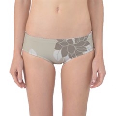 Flower Floral Grey Rose Leaf Classic Bikini Bottoms by Mariart