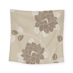 Flower Floral Grey Rose Leaf Square Tapestry (small) by Mariart