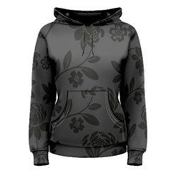 Flower Floral Rose Black Women s Pullover Hoodie by Mariart