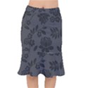 Flower Floral Rose Black Mermaid Skirt View1