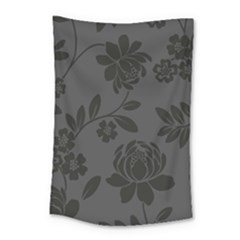 Flower Floral Rose Black Small Tapestry