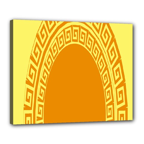 Greek Ornament Shapes Large Yellow Orange Canvas 20  X 16  by Mariart