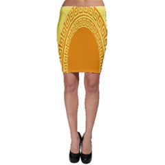 Greek Ornament Shapes Large Yellow Orange Bodycon Skirt by Mariart