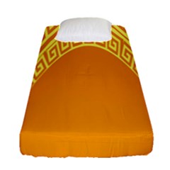 Greek Ornament Shapes Large Yellow Orange Fitted Sheet (single Size) by Mariart