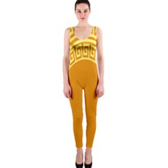 Greek Ornament Shapes Large Yellow Orange Onepiece Catsuit by Mariart