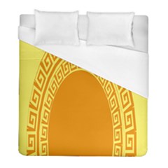 Greek Ornament Shapes Large Yellow Orange Duvet Cover (full/ Double Size) by Mariart