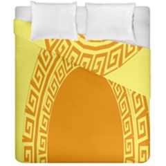 Greek Ornament Shapes Large Yellow Orange Duvet Cover Double Side (california King Size) by Mariart