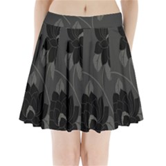 Flower Floral Rose Black Lola Flock Pleated Mini Skirt by Mariart