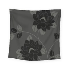 Flower Floral Rose Black Lola Flock Square Tapestry (small) by Mariart