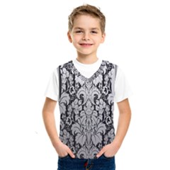 Flower Floral Grey Black Leaf Kids  Sportswear