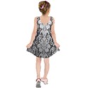 Flower Floral Grey Black Leaf Kids  Sleeveless Dress View2