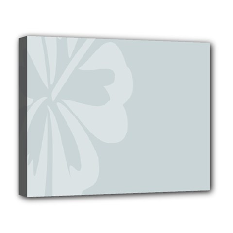 Hibiscus Sakura Glacier Gray Deluxe Canvas 20  X 16   by Mariart