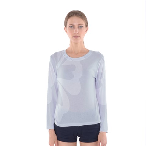 Hibiscus Sakura Glacier Gray Women s Long Sleeve Tee by Mariart