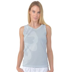 Hibiscus Sakura Glacier Gray Women s Basketball Tank Top by Mariart