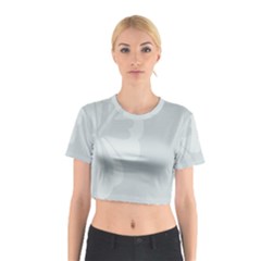 Hibiscus Sakura Glacier Gray Cotton Crop Top by Mariart