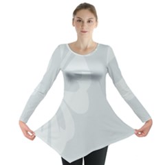 Hibiscus Sakura Glacier Gray Long Sleeve Tunic  by Mariart