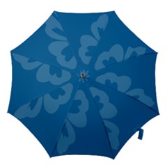 Hibiscus Sakura Classic Blue Hook Handle Umbrellas (medium) by Mariart