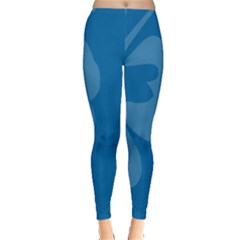 Hibiscus Sakura Classic Blue Leggings  by Mariart