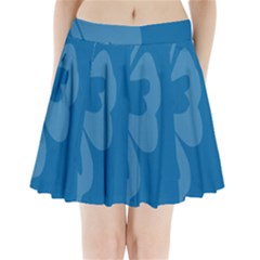 Hibiscus Sakura Classic Blue Pleated Mini Skirt by Mariart