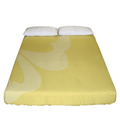 Hibiscus Custard Yellow Fitted Sheet (queen Size) by Mariart