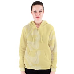 Hibiscus Custard Yellow Women s Zipper Hoodie by Mariart