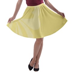 Hibiscus Custard Yellow A-line Skater Skirt by Mariart