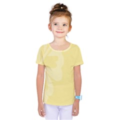 Hibiscus Custard Yellow Kids  One Piece Tee