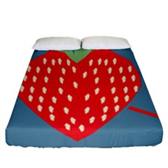 Fruit Red Strawberry Fitted Sheet (queen Size) by Mariart