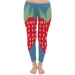 Fruit Red Strawberry Classic Winter Leggings by Mariart