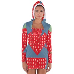 Fruit Red Strawberry Women s Long Sleeve Hooded T-shirt by Mariart