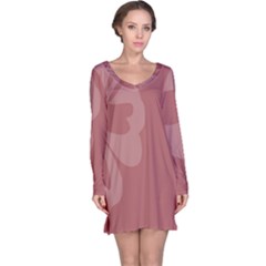 Hibiscus Sakura Red Long Sleeve Nightdress by Mariart