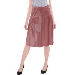 Hibiscus Sakura Red Midi Beach Skirt by Mariart