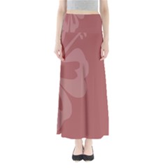 Hibiscus Sakura Red Maxi Skirts by Mariart