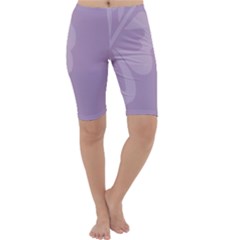 Hibiscus Sakura Lavender Herb Purple Cropped Leggings  by Mariart