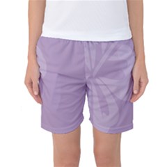 Hibiscus Sakura Lavender Herb Purple Women s Basketball Shorts by Mariart