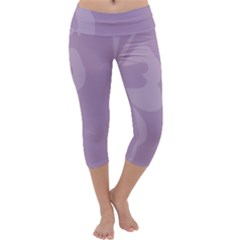 Hibiscus Sakura Lavender Herb Purple Capri Yoga Leggings by Mariart