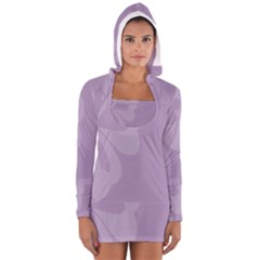 Hibiscus Sakura Lavender Herb Purple Women s Long Sleeve Hooded T-shirt by Mariart