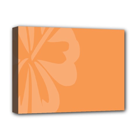 Hibiscus Sakura Tangerine Orange Deluxe Canvas 16  X 12   by Mariart