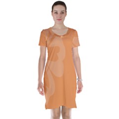 Hibiscus Sakura Tangerine Orange Short Sleeve Nightdress by Mariart