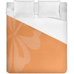 Hibiscus Sakura Tangerine Orange Duvet Cover (california King Size) by Mariart