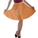 Hibiscus Sakura Tangerine Orange A-line Skater Skirt View1