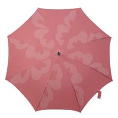 Hibiscus Sakura Strawberry Ice Pink Hook Handle Umbrellas (medium) by Mariart