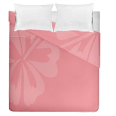 Hibiscus Sakura Strawberry Ice Pink Duvet Cover Double Side (queen Size) by Mariart