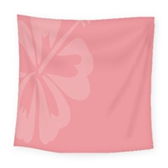 Hibiscus Sakura Strawberry Ice Pink Square Tapestry (large) by Mariart