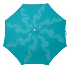 Hibiscus Sakura Scuba Blue Straight Umbrellas by Mariart