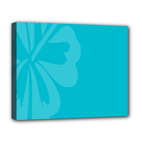 Hibiscus Sakura Scuba Blue Deluxe Canvas 20  X 16   by Mariart