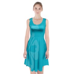 Hibiscus Sakura Scuba Blue Racerback Midi Dress by Mariart