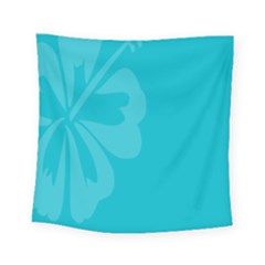 Hibiscus Sakura Scuba Blue Square Tapestry (small) by Mariart