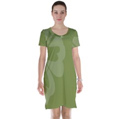 Hibiscus Sakura Woodbine Green Short Sleeve Nightdress by Mariart