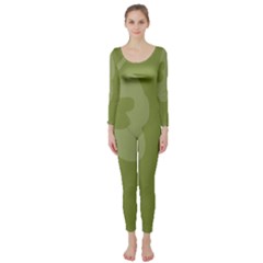 Hibiscus Sakura Woodbine Green Long Sleeve Catsuit by Mariart